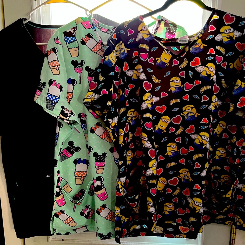 Selling 3 scrub tops. Must take all 3